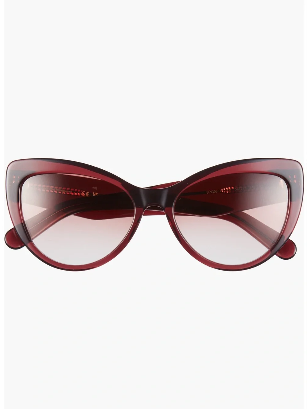 Salvatore Ferragamo Burgundy Cat-Eye Women's Sunglasses NWT